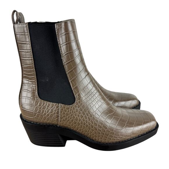 OPEN EDIT AYLA CROC HEELED CHELSEA BOOT IN AUTUMN NWOB WOMEN'S SIZE 7M - Picture 7 of 13
